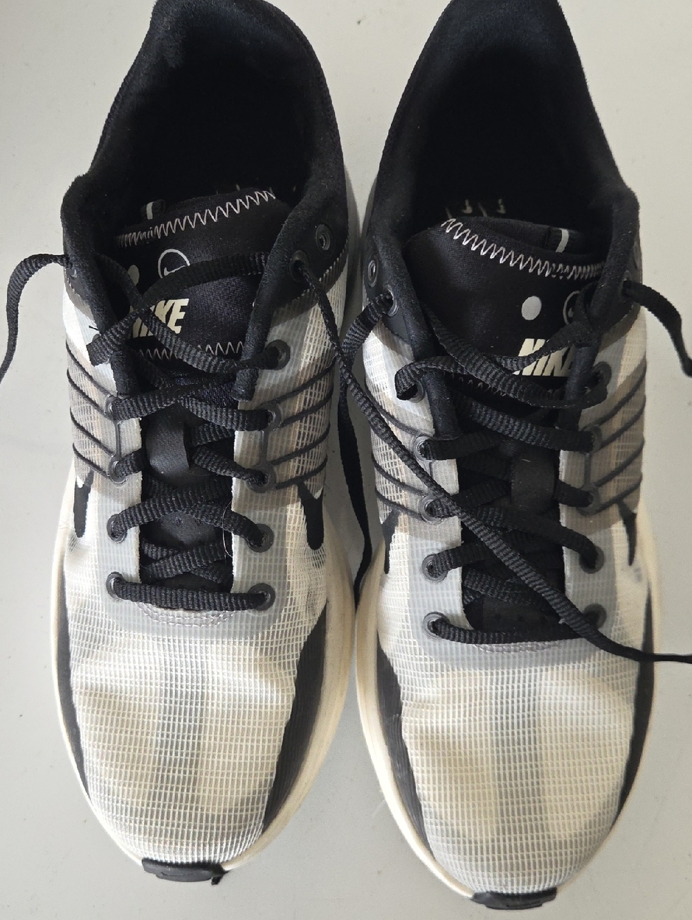 Nike Black and White Mesh Trainers